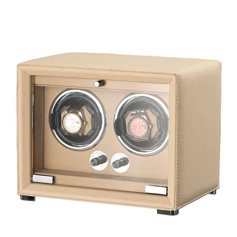 Professional Leather Series Watch Winder - Beige