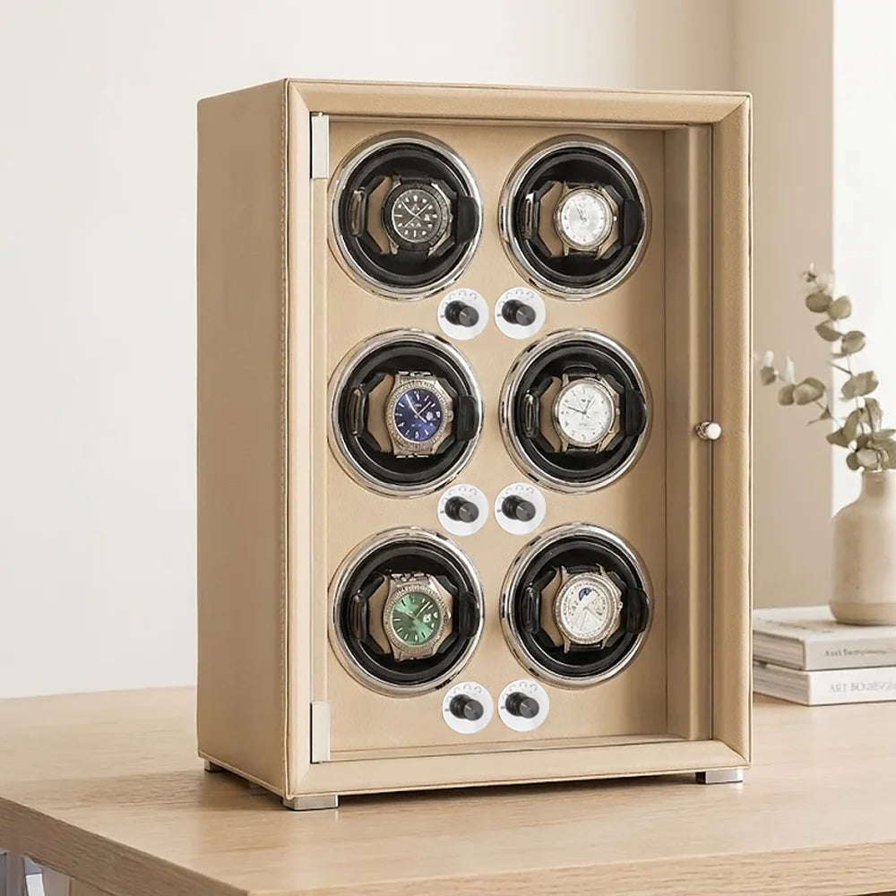 Professional Leather Series Watch Winder - Beige