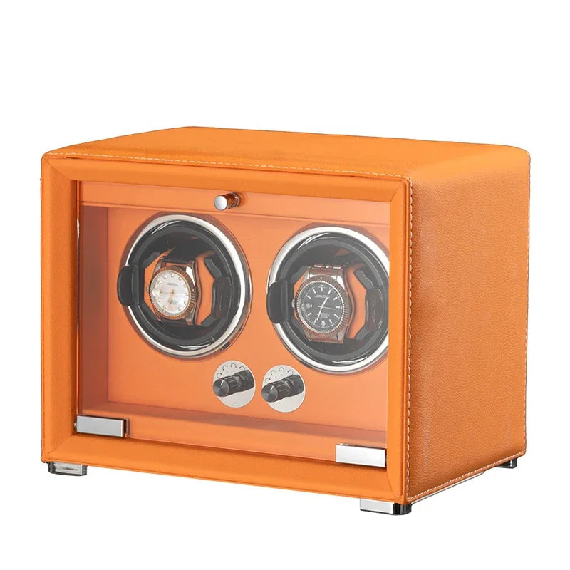 Professional Leather Series Watch Winder - Orange