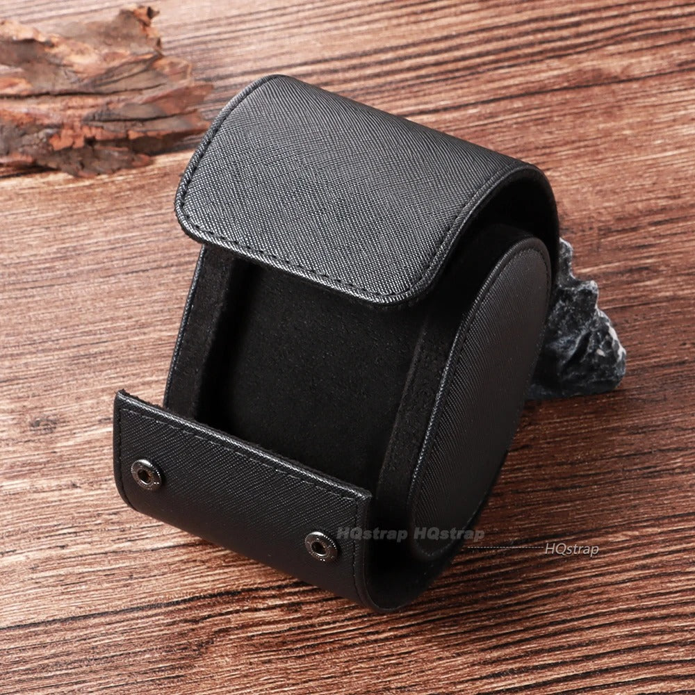 Hand-Finished Leather Travel Case - Black