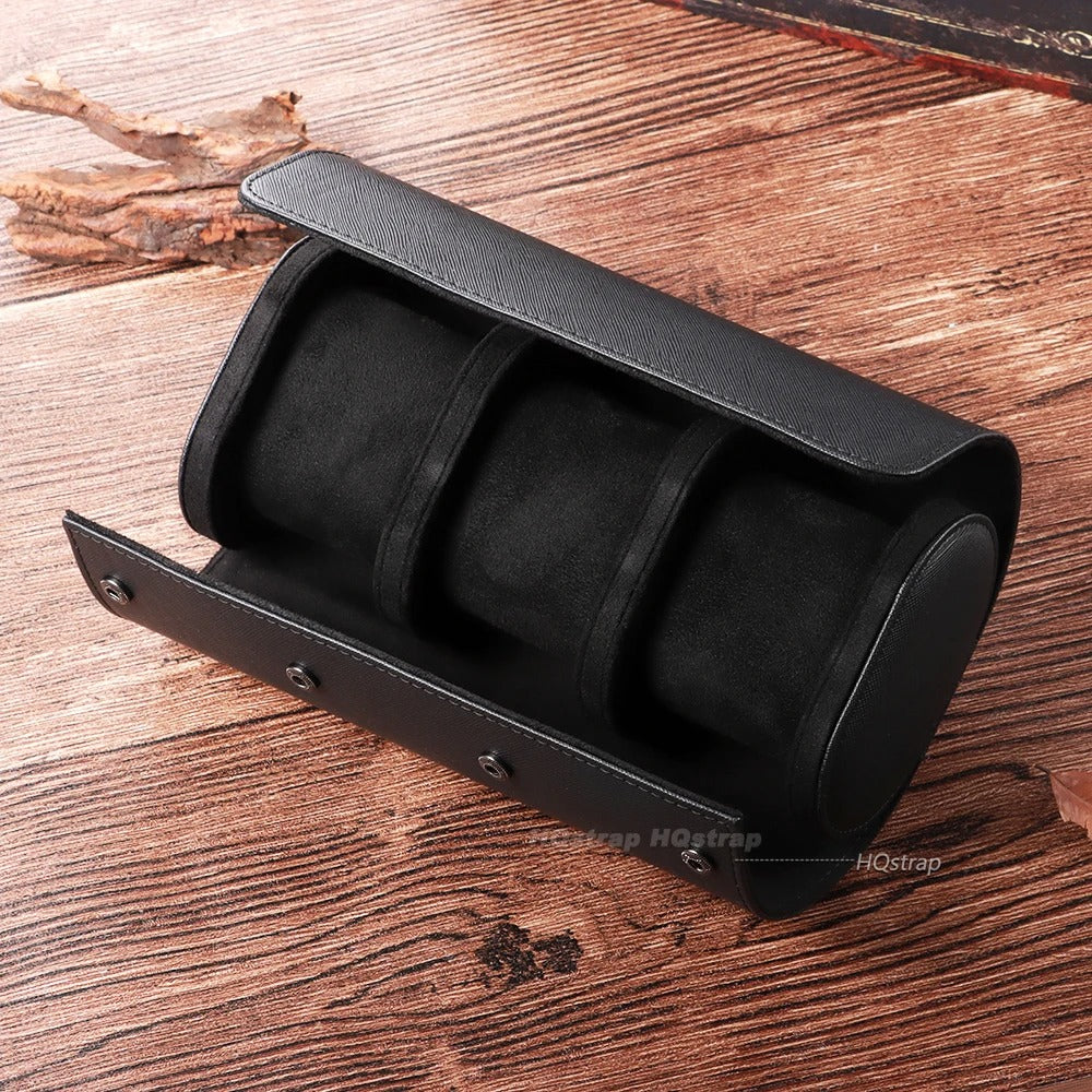 Hand-Finished Leather Travel Case - Black