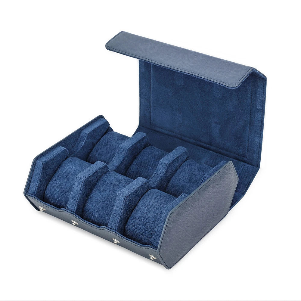 Saffiano Leather Hexagon Gallery Case - Blue