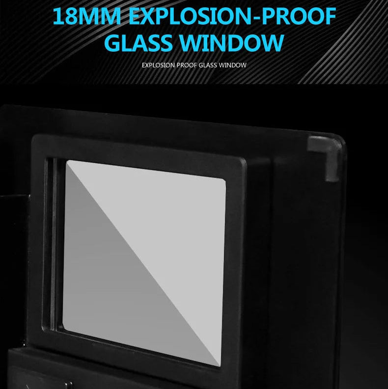 18mm explosion-proof glass window with black frame, protective watch storage feature