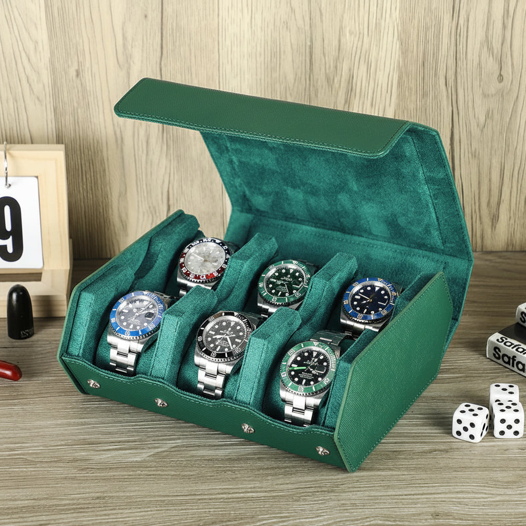 Saffiano Leather Hexagon Gallery Case - Green