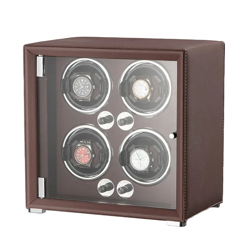 Professional Leather Series Watch Winder - Brown