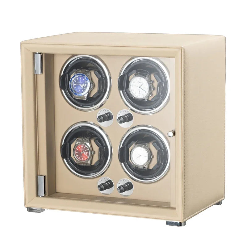Professional Leather Series Watch Winder - Beige