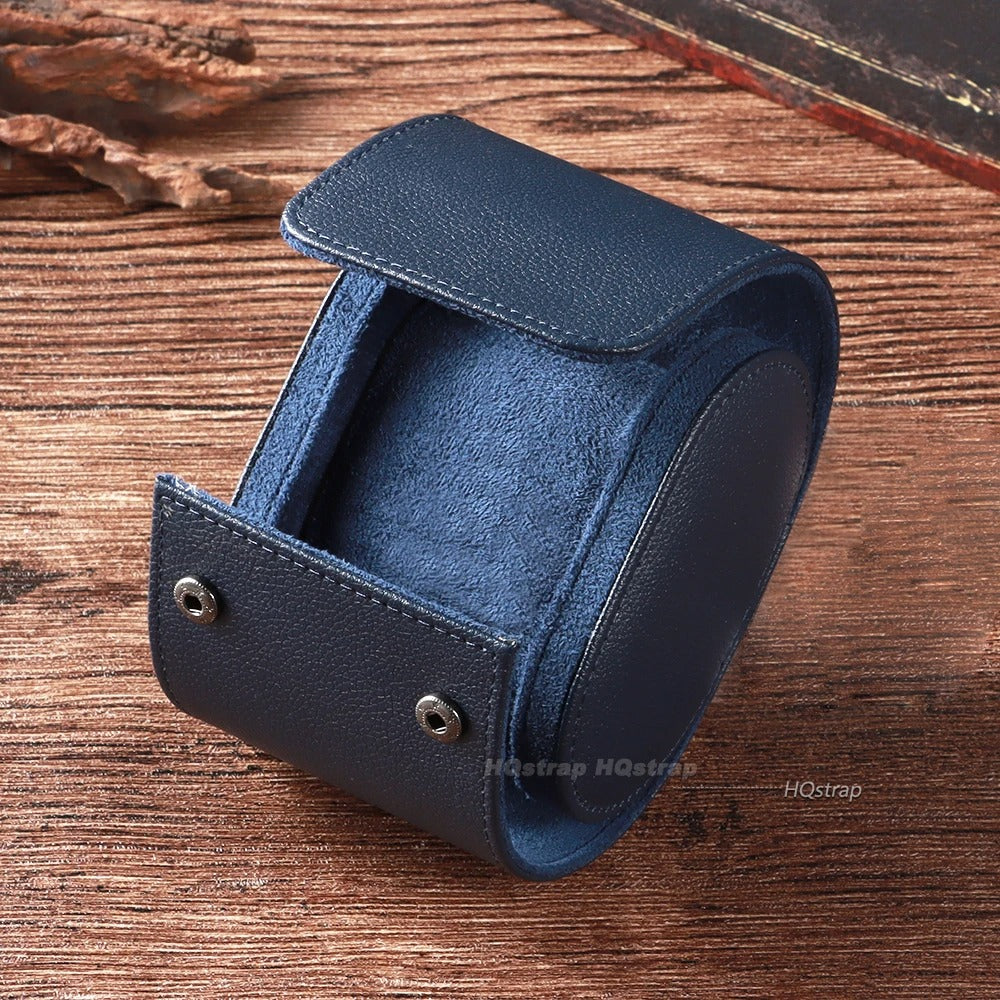 Hand-Finished Leather Travel Case - Blue