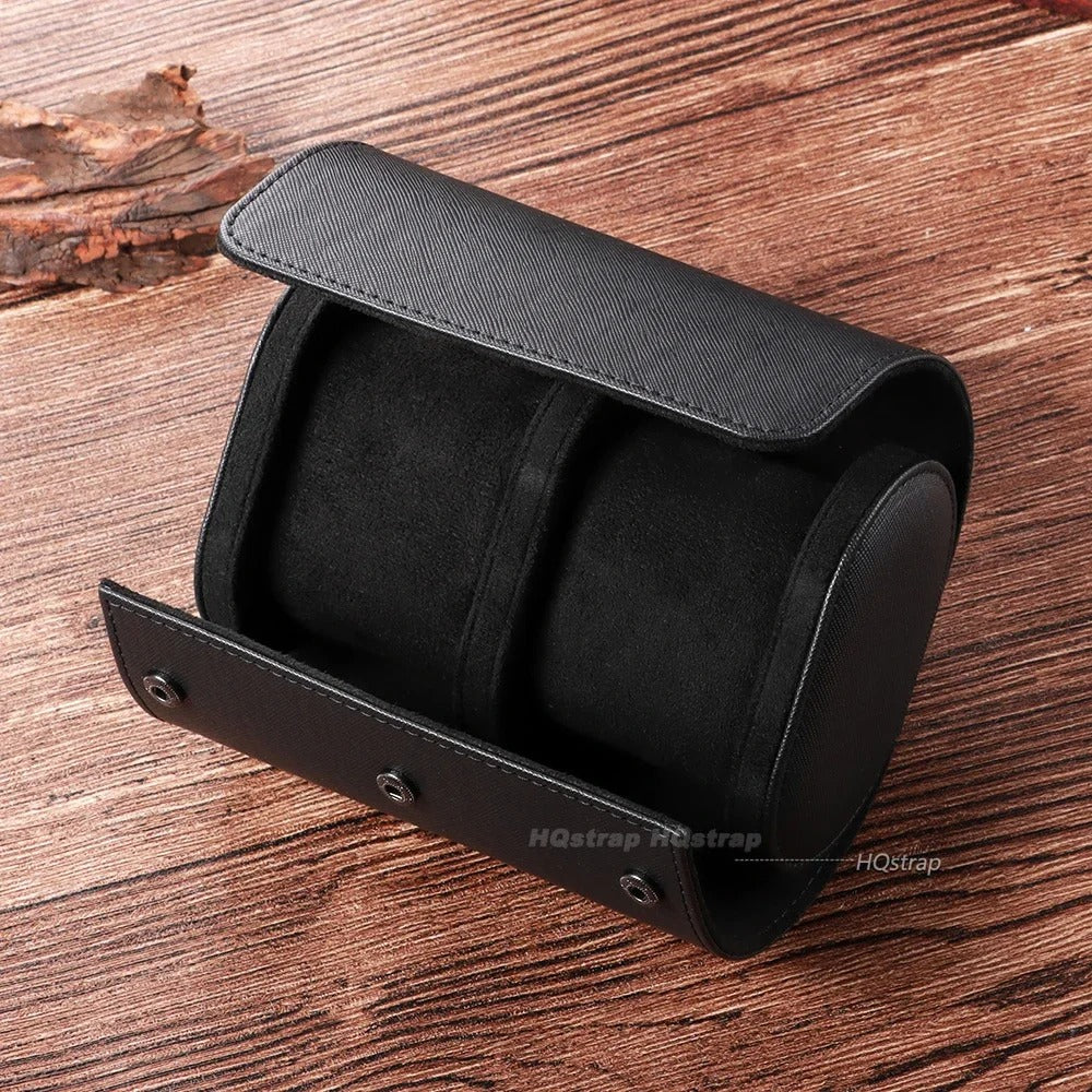 Hand-Finished Leather Travel Case - Black