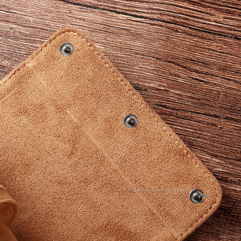Hand-Finished Leather Travel Case - Brown
